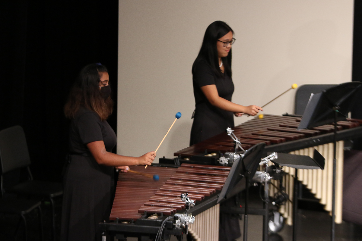 students playing xylophone